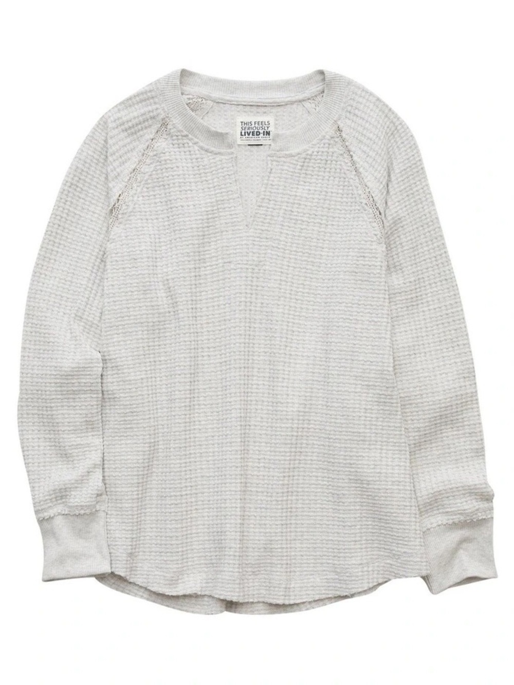 American Eagle Big Hug Notch Neck Lace sweatshirt